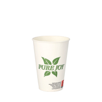 Papstar 50 Trinkbecher, Pappe 0,2 l &Oslash; 7,3 cm &Acirc;&middot; 9,9 cm weiss &quot;Pure Joy&quot;