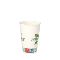 Papstar 50 Trinkbecher, Pappe 0,2 l &Oslash; 7,3 cm &Acirc;&middot; 9,9 cm weiss &quot;Pure Joy&quot;