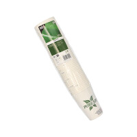 Papstar 50 Trinkbecher, Pappe 0,2 l &Oslash; 7,3 cm x 9,9 cm weiss "Pure Joy"