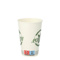Papstar 50 Trinkbecher, Pappe 0,2 l &Oslash; 7,3 cm x 9,9 cm weiss "Pure Joy"