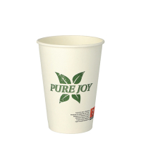 Papstar 50 Trinkbecher, Pappe 0,25 l &Oslash; 8 cm &Acirc;&middot; 10,8 cm weiss &quot;Pure Joy&quot;