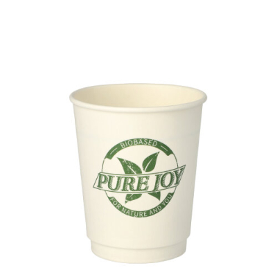 Papstar 20 Trinkbecher, Pappe 0,2 l &Oslash; 8 cm &Acirc;&middot; 9 cm weiss &quot;Pure Joy&quot; doppelwandig