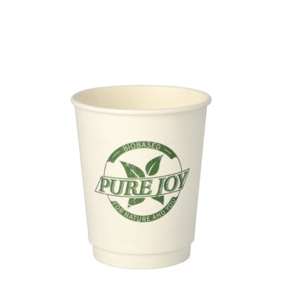 Papstar 20 Trinkbecher, Pappe 0,2 l &Oslash; 8 cm x 9 cm weiss "Pure Joy" doppelwandig
