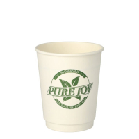 Papstar 20 Trinkbecher, Pappe 0,2 l &Oslash; 8 cm &Acirc;&middot; 9 cm weiss &quot;Pure Joy&quot; doppelwandig