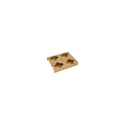 25 Tragetabletts, Pappe &quot;pure&quot; 3,6 cm x 19,8 cm x 24,1 cm braun f&uuml;r 4 Suppenbecher