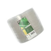 Papstar 50 Deckel f&uuml;r Salatschalen, PLA rund &Oslash; 18,4 cm x 2 cm klar