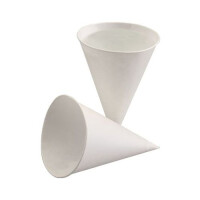 Papstar 200 Spitzbecher, Zuckerrohrpapier 100 ml &Oslash; 7 cm x 9,5 cm weiss
