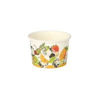 Papstar 50 Eisbecher, Pappe rund 125 ml &Oslash; 7,5 cm x 4,8 cm farbig "Fr&uuml;chte"