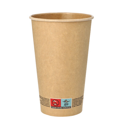 Papstar 50 Trinkbecher, Pappe 0,4 l &Oslash; 9 cm x 13,9 cm braun