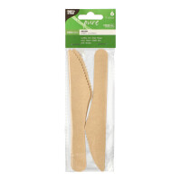 Papstar 6 Messer, Papier &quot;pure&quot; 15,8 cm natur