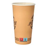 Papstar 50 Trinkbecher, Pappe 0,5 l &Oslash; 9 cm x 15 cm braun "Pure Joy"