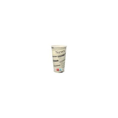 50 Trinkbecher, Pappe &quot;To Go&quot; 0,5 l &Oslash; 9 cm &Acirc;&middot; 15 cm weiss &quot;Newsprint&quot;