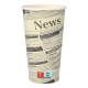 50 Trinkbecher, Pappe "To Go" 0,5 l &Oslash; 9 cm x 15 cm weiss "Newsprint"
