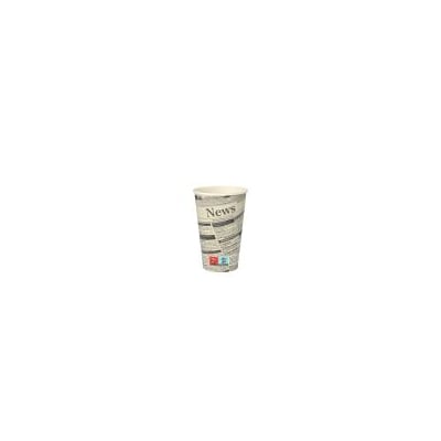 50 Trinkbecher, Pappe &quot;To Go&quot; 0,3 l &Oslash; 8 cm &Acirc;&middot; 11,7 cm weiss &quot;Newsprint&quot;