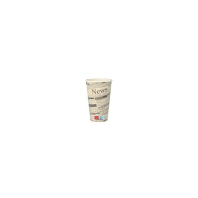 50 Trinkbecher, Pappe &quot;To Go&quot; 0,4 l &Oslash; 9 cm &Acirc;&middot; 13,9 cm weiss &quot;Newsprint&quot;