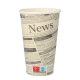 50 Trinkbecher, Pappe "To Go" 0,4 l &Oslash; 9 cm x 13,9 cm weiss "Newsprint"