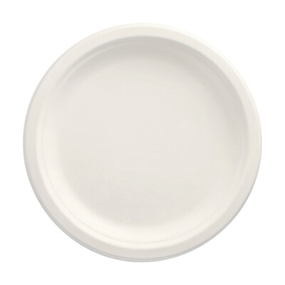 Papstar 100 Teller, Zuckerrohr "pure" ungeteilt &Oslash; 23 cm x 2 cm weiss