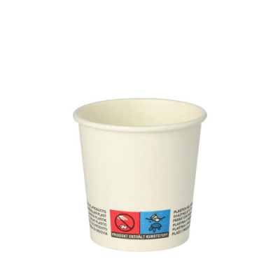 50 Trinkbecher, Pappe "To Go" 0,1 l &Oslash; 6 cm x 6 cm weiss