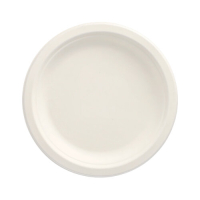 Papstar 50 Teller, Zuckerrohr "pure" ungeteilt &Oslash; 18 cm x 2 cm weiss