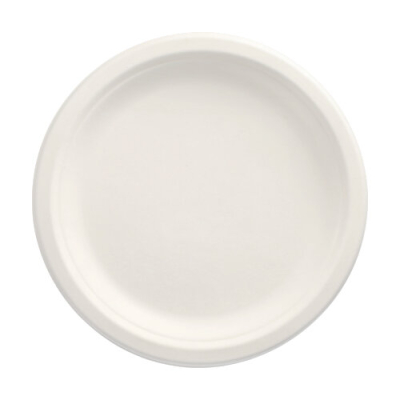 Papstar 50 Teller, Zuckerrohr "pure" ungeteilt &Oslash; 23 cm x 2 cm weiss