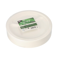 Papstar 50 Teller, Zuckerrohr "pure" 2-geteilt...