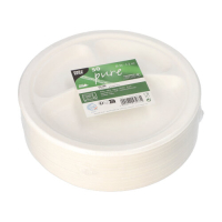 Papstar 50 Teller, Zuckerrohr "pure" 3-geteilt...
