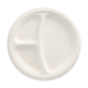 Papstar 50 Teller, Zuckerrohr "pure" 3-geteilt &Oslash; 23 cm x 2 cm weiss