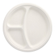 Papstar 50 Teller, Zuckerrohr "pure" 3-geteilt &Oslash; 26 cm x 2 cm weiss