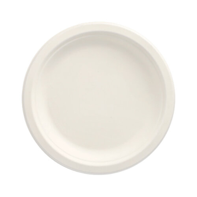 Papstar 12 Teller, Zuckerrohr "pure" ungeteilt &Oslash; 18 cm x 2 cm weiss