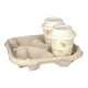 Papstar 110 Tragetabletts, Pappe &quot;To Go&quot; 4,7 cm x 22,4 cm x 22,4 cm natur f&uuml;r 4 Becher