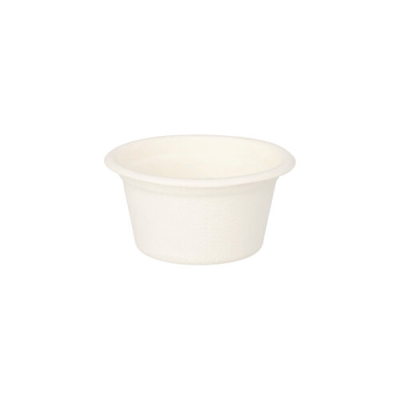 Papstar 50 Dressingschalen, Zuckerrohr "pure" 60 ml &Oslash; 6 cm x 3 cm weiss