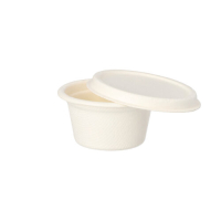 Papstar 50 Dressingschalen, Zuckerrohr "pure" 60 ml &Oslash; 6 cm x 3 cm weiss