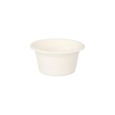 Papstar 12 Dressingschalen, Zuckerrohr "pure" 60 ml &Oslash; 6 cm x 3 cm weiss