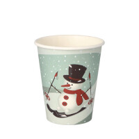 50 Trinkbecher, Pappe "To Go" 0,2 l &Oslash; 8 cm x 9,2 cm "Snowtime"
