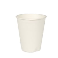 Papstar 40 Trinkbecher, Zuckerrohr &quot;pure&quot; 0,2 l &Oslash; 8 cm &Acirc;&middot; 9,1 cm weiss f&uuml;r Hei&szlig;getr&auml;nke