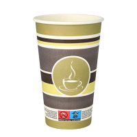 50 Trinkbecher, Pappe "To Go" 0,4 l &Oslash; 9 cm x 13,9 cm