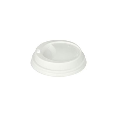 100 Dom-Deckel, PS "To Go" rund &Oslash; 8 cm x 2 cm weiss