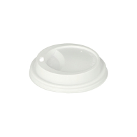 100 Dom-Deckel, PS "To Go" rund &Oslash; 9 cm x 1,8 cm weiss