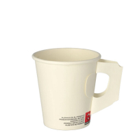 25 Trinkbecher mit Henkel, Pappe 0,18 l &Oslash; 7,3 cm x 7,8 cm weiss