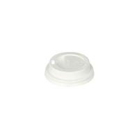 50 Dom-Deckel, PS "To Go" rund &Oslash; 6 cm x 2 cm weiss