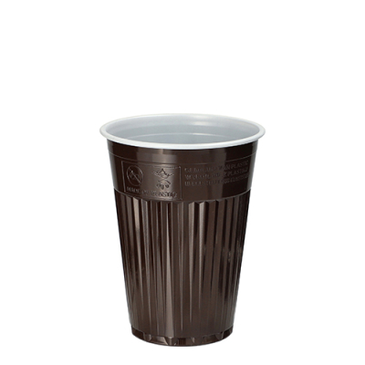 100 Thermo-Automatenbecher, PS 0,18 l &Oslash; 7,03 cm x 9 cm braun/weiss