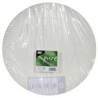Papstar 100 Teller, Pappe "pure" rund &Oslash; 34 cm x 3 cm weiss
