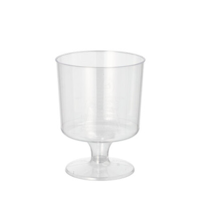 10 Trinkbecher PS 0,17 l &Oslash; 6,6 cm x 8,6 cm glasklar mit Fu&szlig;