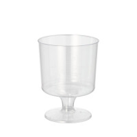 10 Trinkbecher PS 0,17 l &Oslash; 6,6 cm x 8,6 cm glasklar mit Fu&szlig;