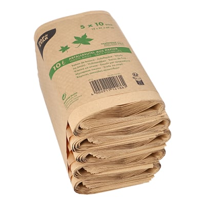 50 Abfallbeutel Kraftpapier 10 l 35 cm x 21 cm x 15 cm braun