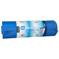 50 M&uuml;lls&auml;cke, LDPE 120 l 110 cm x 70 cm blau