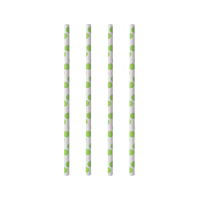 Papstar 100 Trinkhalme, Papier &Oslash; 6 mm x 20 cm "green Dots"
