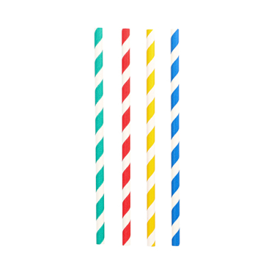 Papstar 100 Shake-Halme, Papier &Oslash; 8 mm x 21 cm farbig sortiert "Stripes"