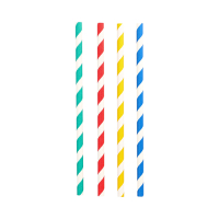 Papstar 100 Shake-Halme, Papier &Oslash; 8 mm x 21 cm farbig sortiert "Stripes"