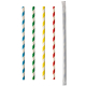 Papstar 100 Trinkhalme, Papier &Oslash; 6 mm x 20 cm farbig sortiert "Stripes" einzeln geh&uuml;llt